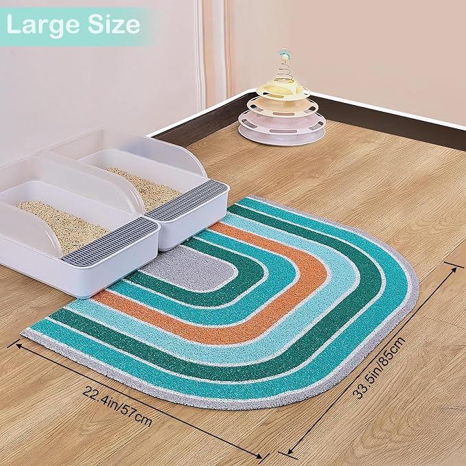 Unicorn Catcher 33.5"x22.4" Cat Litter Mat, Non-Slip Trapping Mat for Cats | PVC Mesh Litter Trapping Mat With A Non-Slip Backing Designed To Keep Floors Clean For Indoor Cats