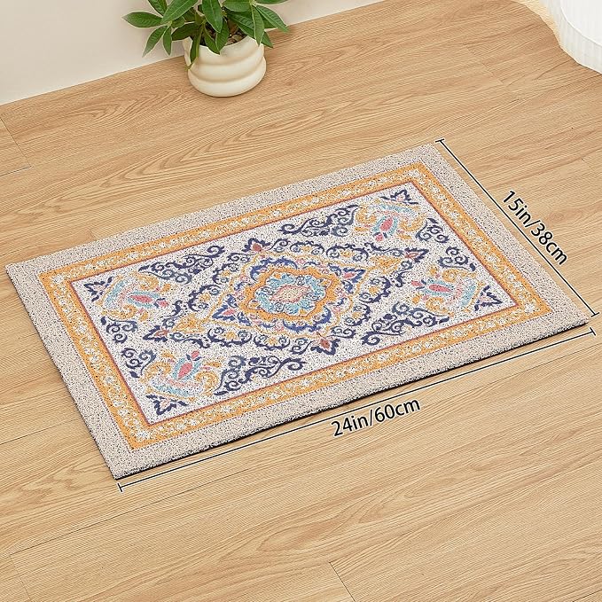 Unicorn Catcher 24"x15" Cat Litter Mat Non-Slip Washable Litter Box Mat | High-Density PVC Litter Catcher Mat Efficiently Traps Scattered Litter From Paws To Keep Floors Clean