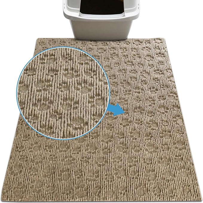 Drymate Cat Litter Box Mat, Litter Trapping Mat, Tan, 28x34 XL | Waterproof, Urine-Proof, Absorbent, Machine Washable, Soft on Paws, Contains Mess, Protects Floors, Kitten Supplies, USA Made