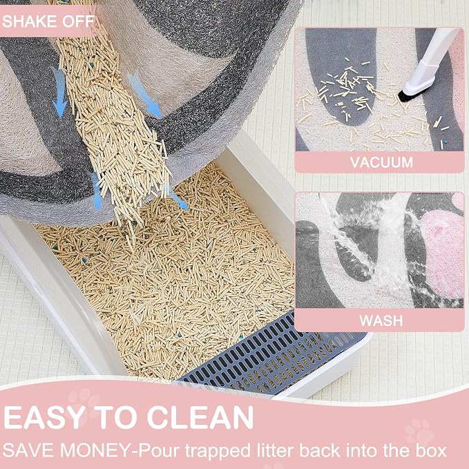 Unicorn Catcher Large Cat Litter Mat, 33.5"x22.4" Litter Trapping Mat | Kitty Litter Mat With Soft PVC Loop Mesh And Non-Slip Backing For Easy-Clean Floor Protection And Home Decor