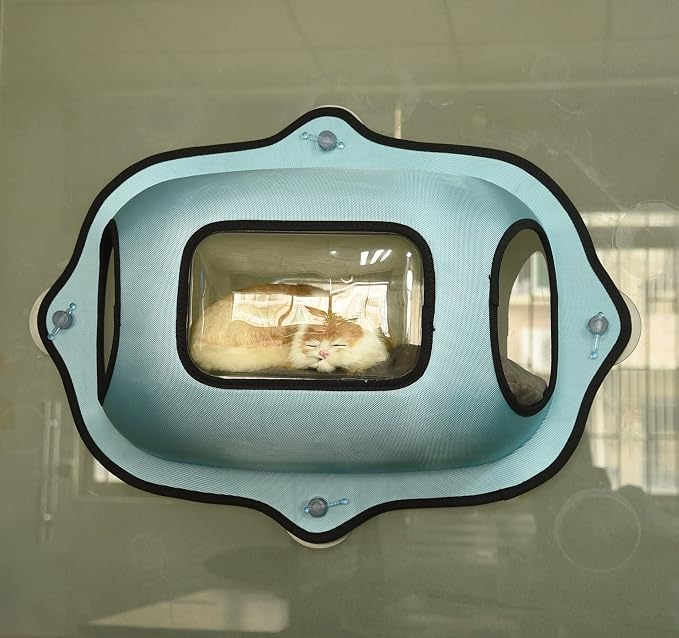 Pet Life ® 'Purr-View' See-Through Window Suction Cup Glass Gripping Kitty Lounger or Cat Bed Hammock
