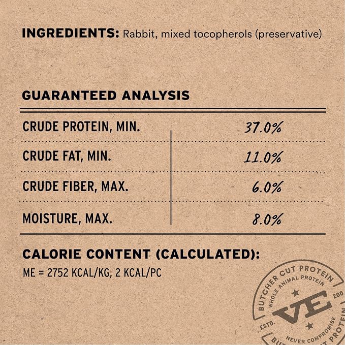 Vital Essentials Freeze Dried Dog Treats, Rabbit Bites, 5 oz Bag | Single Ingredient, Premium Quality Protein, Grain-Free Training Treats, USA Made with U.S. & Globally Sourced Ingredients