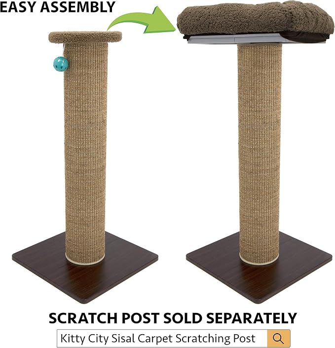 Kitty City Sisal Post Scratcher Perch Platform Attachment Accessory (Perch Platform Only)