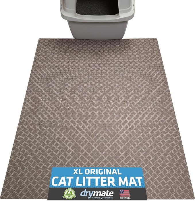 Drymate Cat Litter Box Mat, Litter Trapping Mat, Taupe, 29x36 XL | Waterproof, Urine-Proof, Absorbent, Machine Washable, Soft on Paws, Contains Mess, Protects Floors, Kitten Supplies, USA Made