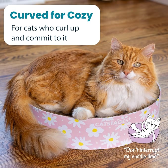 Catstages Scratch & Snuggle 2-in-1 Cat Scratcher & Lounger, Corrugated Cardboard Scratching Pad, Bowl-Shaped Design for Kittens & Indoor Cats up to 15 lbs, 16"
