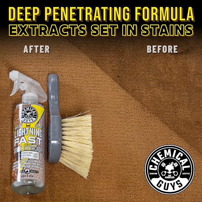 Chemical Guys, Lightning Fast Carpet & Upholstery Stain Extractor, 1 Gallon | Tackles coffee, soda, wine and pet messes on carpet, seats and mats, just spray, agitate and blot for a clean look