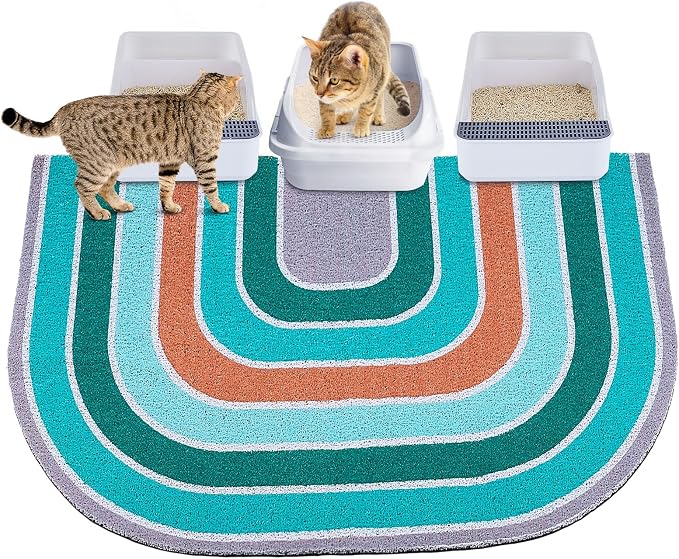 Unicorn Catcher 40"x30" Cat Litter Mat, Non-Slip Trapping Mat for Cats | PVC Mesh Litter Trapping Mat With A Non-Slip Backing Designed To Keep Floors Clean For Indoor Cats
