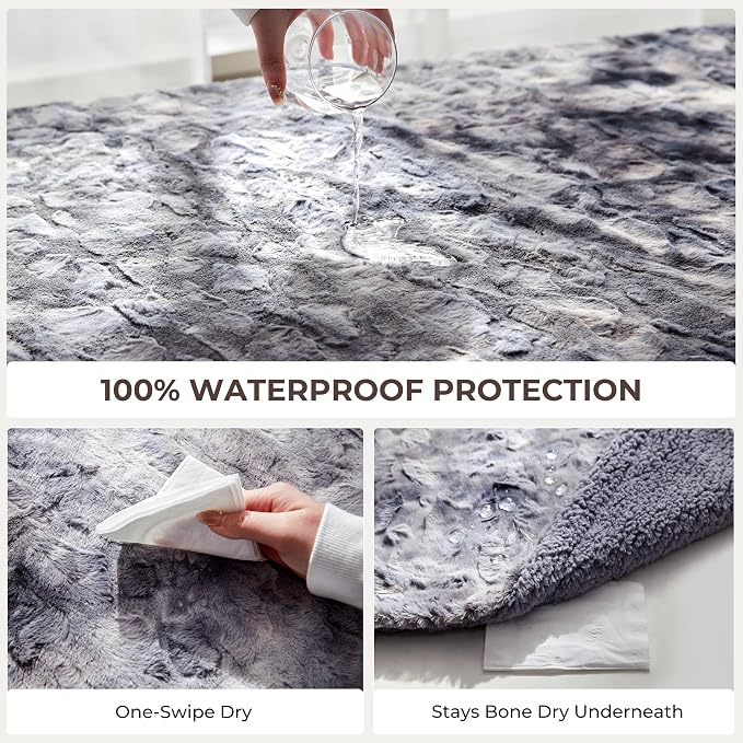 Waterproof Dog Blanket for Medium Dogs, Washable Pet Blankets for Couch Furniture Protection with Soft Plush Reversible Design, Cozy Cat Throw for Calming Kitten Doggy, Tie-dye Grey, 30x40