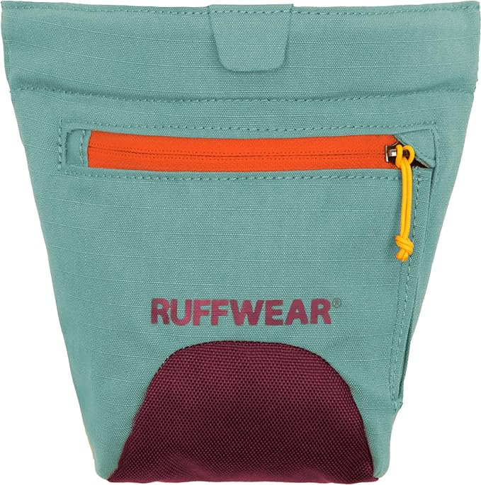 Ruffwear, Treat Trader Dog Treat Pouch, River Rock Green | Hands-Free Waist-Worn, One-Handed Magnetic Closure, Belt or Clip, Waterproof Food-Grade Lining, Zip Pocket, Clicker Loop