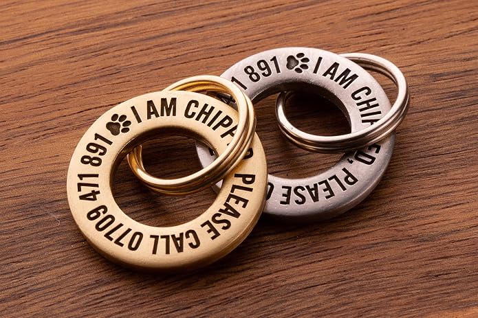 Solid Brass or Stainless Steel, Deep Engraved & Polished Dog/Pet ID Tag