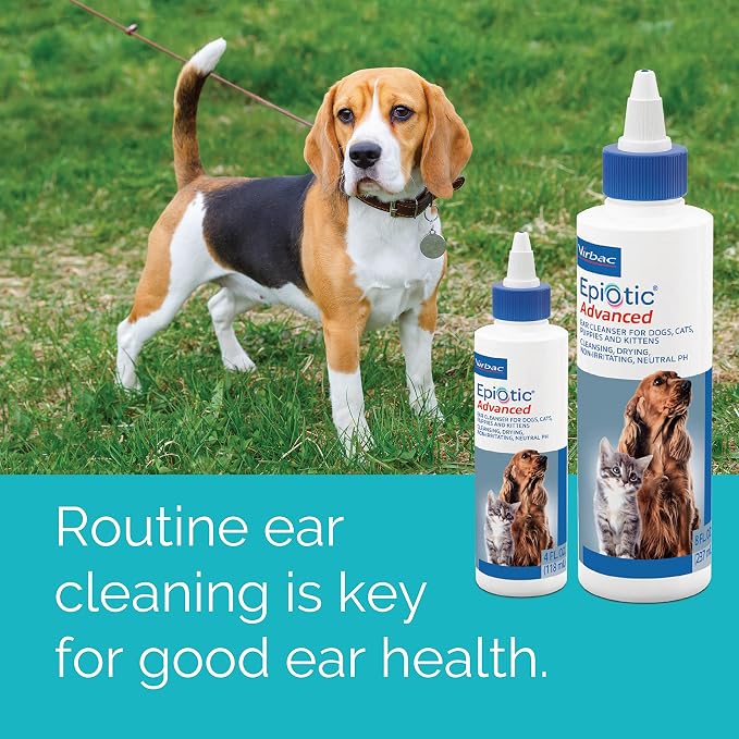 Virbac Epiotic® Advanced Ear Cleanser | Powerful and Gentle Cleanser for Dogs and Cats of All Ages, 4 oz (Pack of 12)