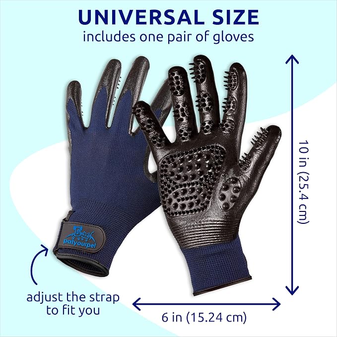 Pat Your Pet Grooming Gloves - Cat & Dog Hair Remover Glove for Deshedding Long and Short Fur