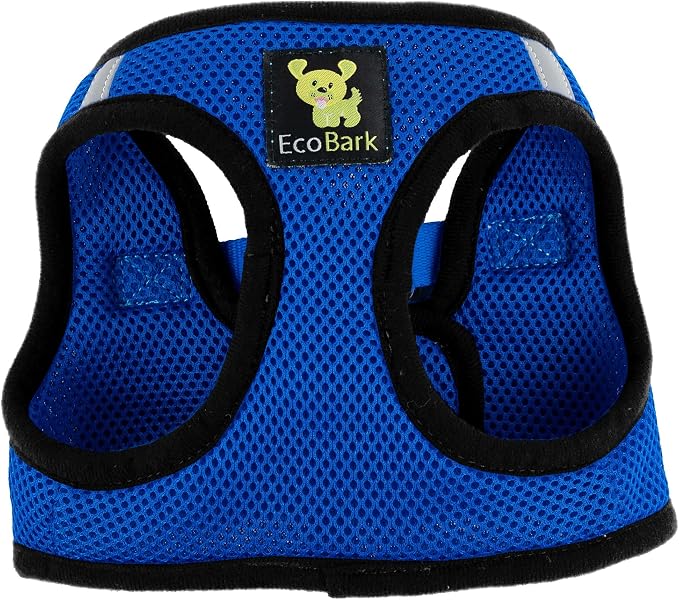 EcoBark Step in Dog Harness - Luxury Soft Mesh Harnesses for Dogs Under 26 lbs - Reflective, Comfortable & Secure Halter Pet Vest (Royal Blue, XL)