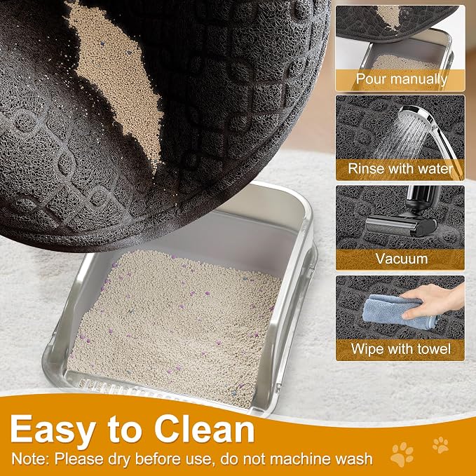 Cat Litter Box Mat, 35" x 24" Large Kitty Litter Trapping Mat Keep Floor Clean, Litter Box Mat Scatter Control, Waterproof, Easy to Clean, Durable Large Size Litter Mats for Floor