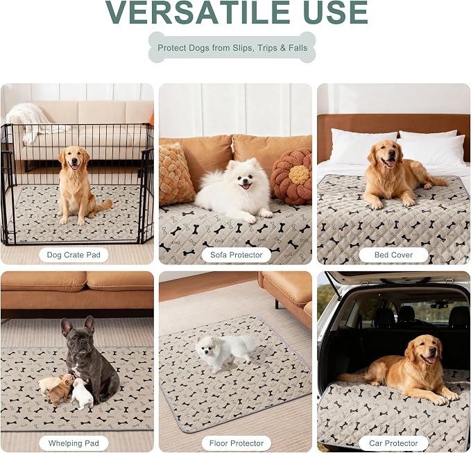 Eterish Reusable Washable Pee Pads for Dogs Large/Extra Large 36'' x 41'' 2 Pack, Absorbent Pet Puppy Dog Training Pads Non-Slip, Waterproof Whelping Potty Pads for Dogs Leak-Proof