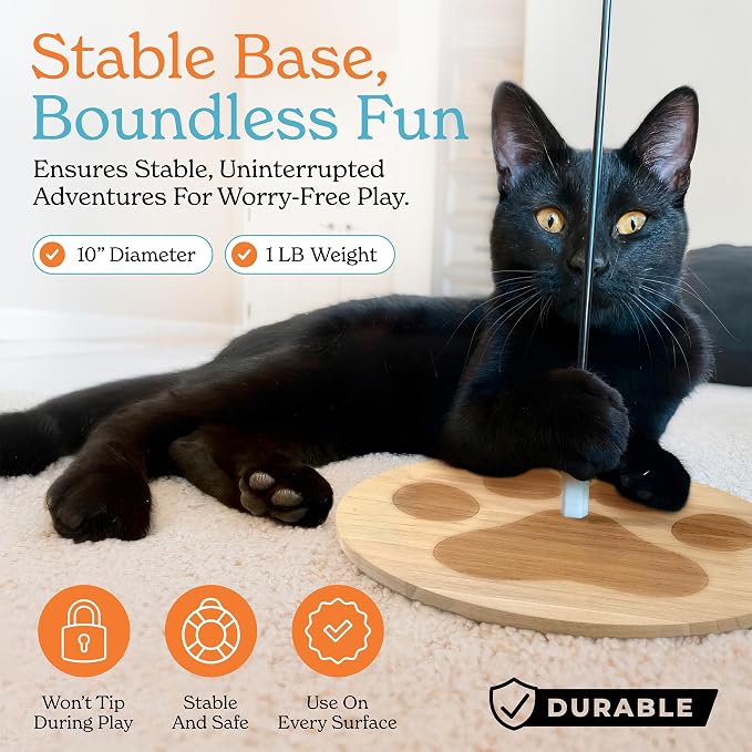 Feather Wand Teaser Cat Toys 18-Piece Simulation Toys For Indoor Cats, Cat Stuff Self-Holding Floor Base & Suction Cup, Bird Simulation Self Play Kitten Toys for Bored Adult Cats (Classic Set)