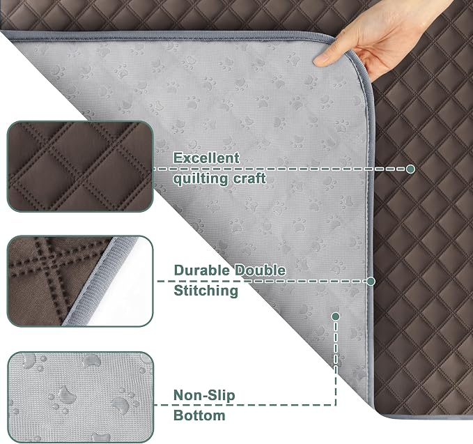 Eterish Reusable Washable Pee Pads for Dogs Large/Extra Large 36'' x 41'' 2 Pack, Absorbent Pet Puppy Dog Training Pads Non-Slip, Waterproof Whelping Potty Pads for Dogs Leak-Proof