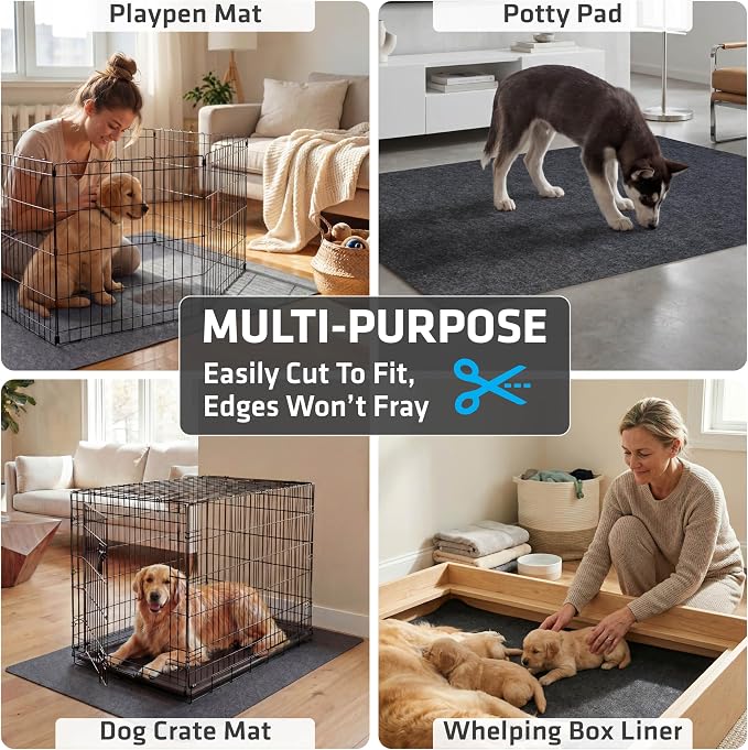 Drymate Jumbo XXL Potty Pad, Dog Playpen Mat Whelping (60x74), Super Absorbent, Waterproof, Slip-Resistant, Machine Washable, Reusable Puppy Pad for Training, Incontinence, Crate, Kennel (USA Made)