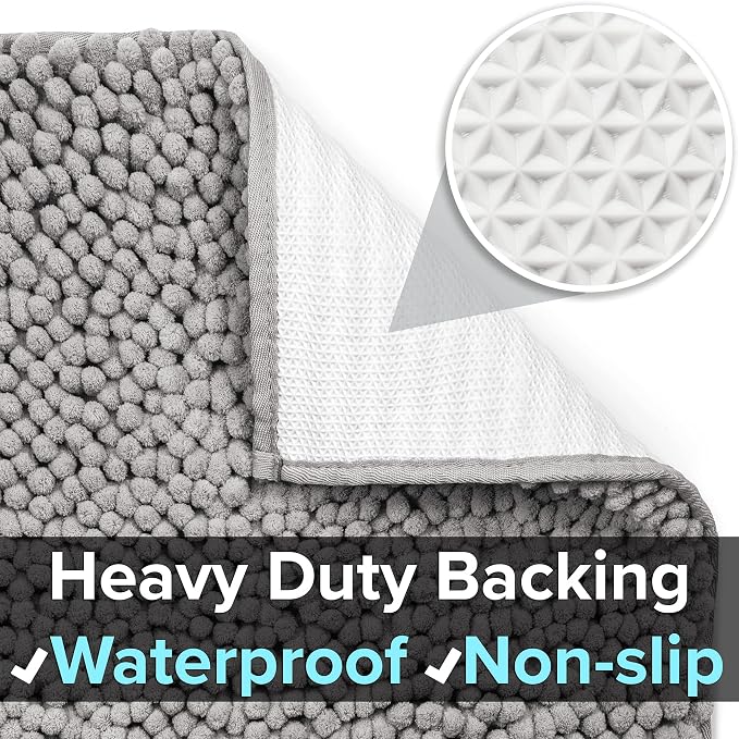 CatGuru Cat Litter Mat, Medium, Extra Large, XXL, Waterproof Litter Box Mat, Non Slip Kitty Litter Mat, Machine Washable Litter Trapping Mat, Soft Litter Tray, Cat Stuff (XL, Gray/Heavy-Duty)