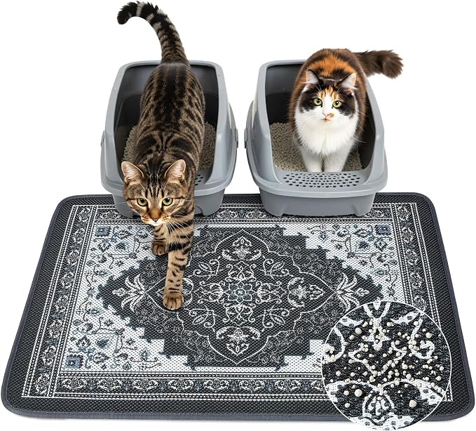 Unicorn Catcher 33"x22" Cat Litter Mat Machine Washable Litter Trapping Pad | Kitty Paw Friendly Padding With Breathable 3D Air Mesh Technology And A Non-Slip Base To Keep Home Floors Debris-Free