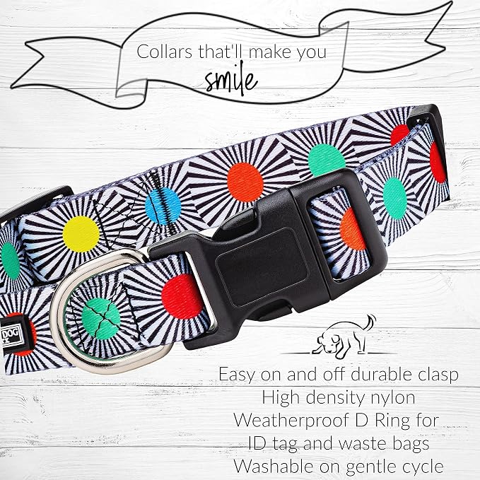 Lucky Love Dog, Adjustable Fun Style Collar and Leash Set for Dogs, Bright Color Matching Dog Collar and Leash - (Medium, SOCO Combo)