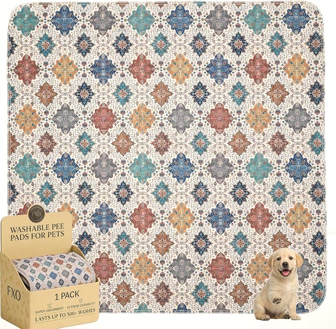 Washable Pee Pads for Dogs,Great Urine Absorbent Reusable Puppy Training Pads,Waterproof,Leak-Proof & Non-Slip Potty Pads for Whelping,Crate,Playpen,Bed.(Colorful Day,72"x72")