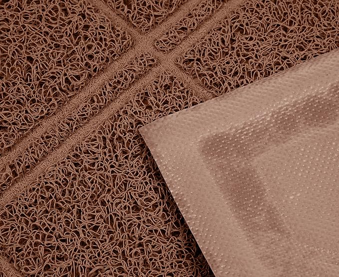 Amazon Basics Less-Mess Cat Litter Box Mat, 24" x 35", Unscented, Brown 1 Count (Pack of 10)