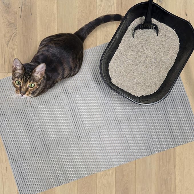 Fresh Kitty Durable XL Jumbo Foam Litter Mat – Phthalate and BPA Free, Water Resistant, Traps Litter from Box, Scatter Control, Easy Clean Mats – Gray, Model Number: 9051