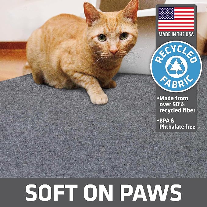 Drymate Cat Litter Box Mat, Litter Trapping Mat, Light Grey, 29x36 XL | Waterproof, Urine-Proof, Absorbent, Machine Washable, Soft on Paws, Contains Mess, Protects Floors, Kitten Supplies, USA Made