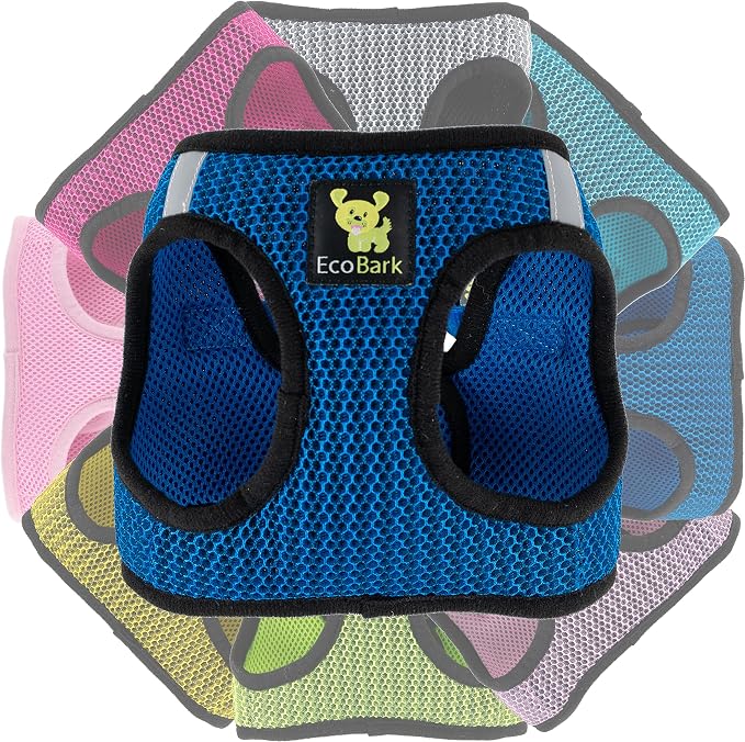 EcoBark Step in Dog Harness Reflective Soft Ultra Padded Mesh Dog Harnesses for XXS, XS, Small, and Medium Dogs Eco-Friendly Comfort Secure Halter No Pull Adjustable Pet Vest