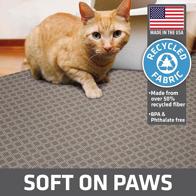 Drymate Cat Litter Box Mat, Litter Trapping Mat, Taupe, 29x36 XL | Waterproof, Urine-Proof, Absorbent, Machine Washable, Soft on Paws, Contains Mess, Protects Floors, Kitten Supplies, USA Made