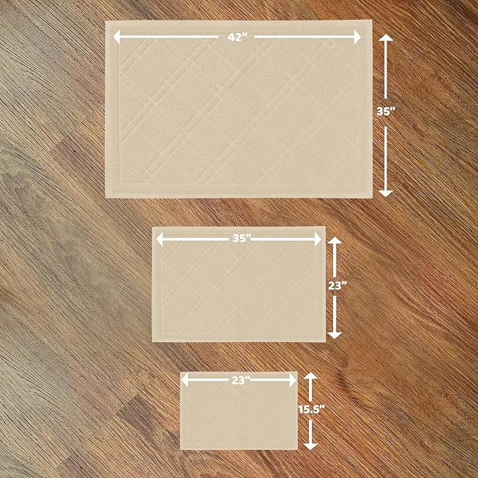 Downtown Pet Supply - Padded Non-Slip Cat Litter Mat - Waterproof for All Litter Types - Beige Large 35 in x 42 in